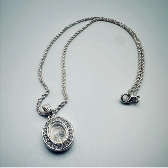 Oval CZ Crystal Pendant Necklace – Dancing Diamond Center Stones - Picture 9 of 11